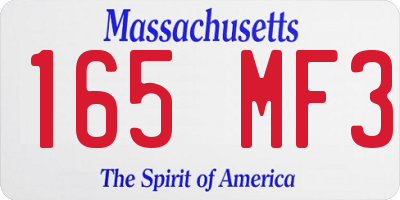 MA license plate 165MF3
