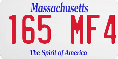 MA license plate 165MF4