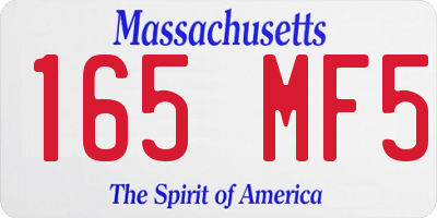 MA license plate 165MF5