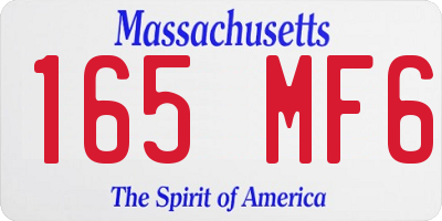 MA license plate 165MF6