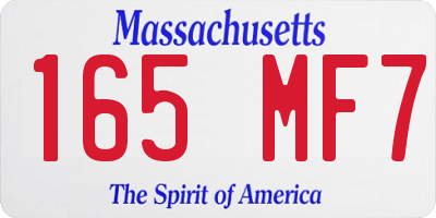 MA license plate 165MF7