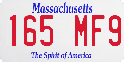 MA license plate 165MF9