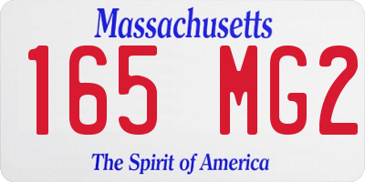 MA license plate 165MG2