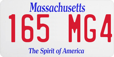 MA license plate 165MG4