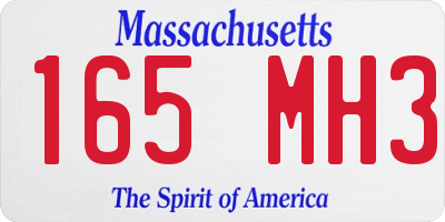 MA license plate 165MH3