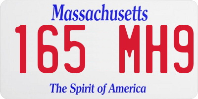MA license plate 165MH9