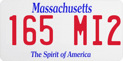 MA license plate 165MI2