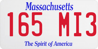 MA license plate 165MI3