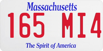 MA license plate 165MI4