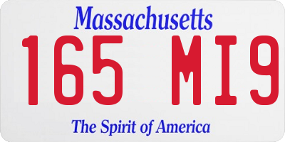 MA license plate 165MI9
