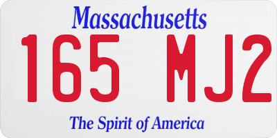 MA license plate 165MJ2