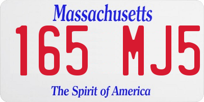 MA license plate 165MJ5