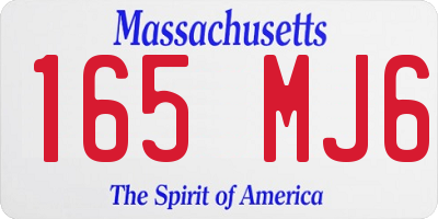 MA license plate 165MJ6