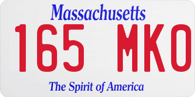 MA license plate 165MK0