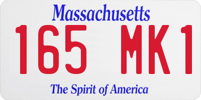 MA license plate 165MK1