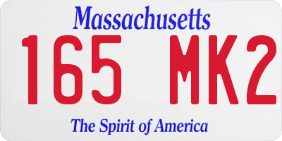MA license plate 165MK2
