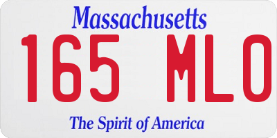 MA license plate 165ML0