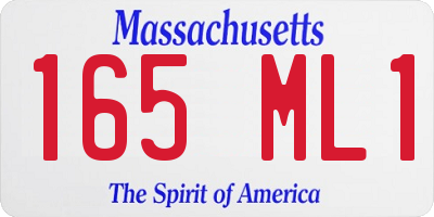 MA license plate 165ML1