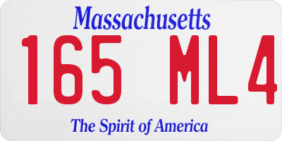 MA license plate 165ML4