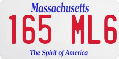 MA license plate 165ML6