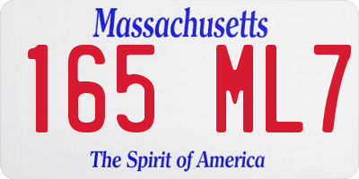 MA license plate 165ML7