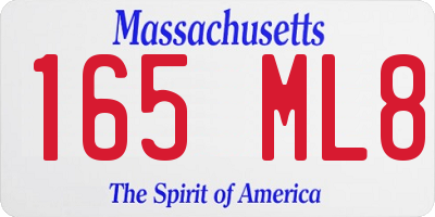 MA license plate 165ML8