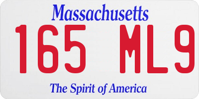 MA license plate 165ML9