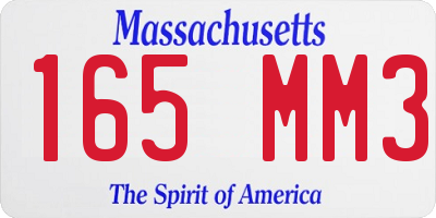 MA license plate 165MM3