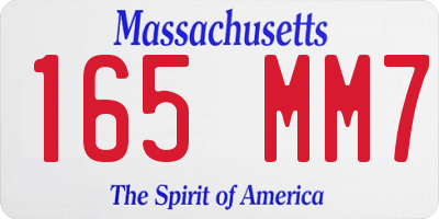 MA license plate 165MM7