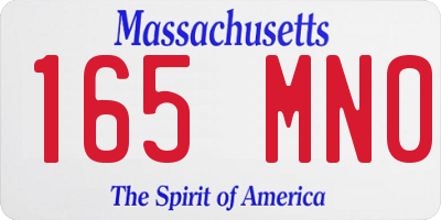 MA license plate 165MN0