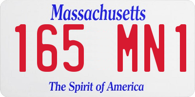 MA license plate 165MN1