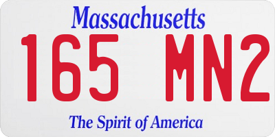 MA license plate 165MN2