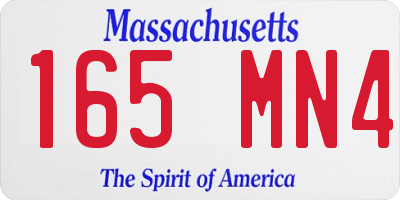MA license plate 165MN4