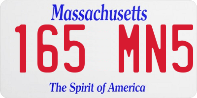 MA license plate 165MN5