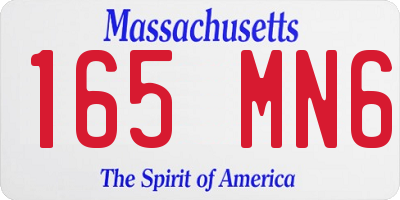 MA license plate 165MN6