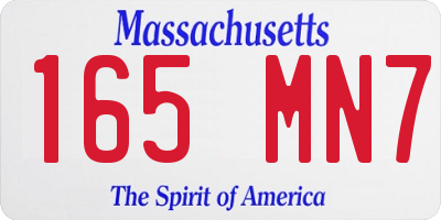 MA license plate 165MN7