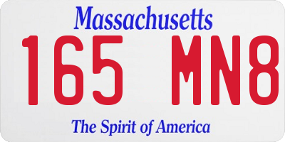 MA license plate 165MN8