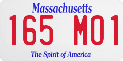 MA license plate 165MO1