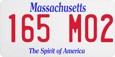 MA license plate 165MO2