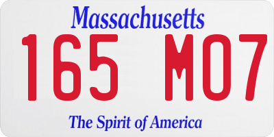 MA license plate 165MO7
