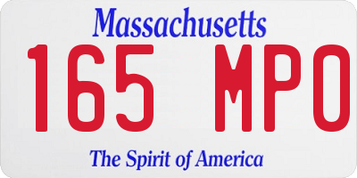 MA license plate 165MP0