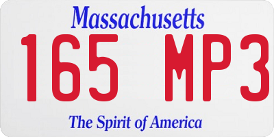 MA license plate 165MP3