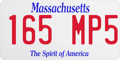 MA license plate 165MP5