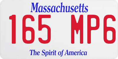 MA license plate 165MP6