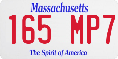 MA license plate 165MP7