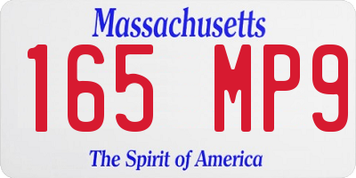 MA license plate 165MP9