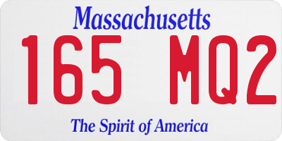 MA license plate 165MQ2