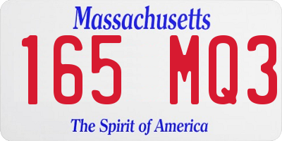 MA license plate 165MQ3