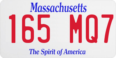 MA license plate 165MQ7