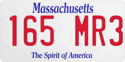 MA license plate 165MR3